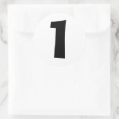 Een grote ronde witte nummer Stickers door Janz (Tas)