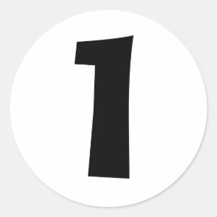 Eén grote ronde witte nummerborden van Janz Sticker
