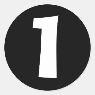 Eén grote ronde zwarte nummerborden van Janz Sticker