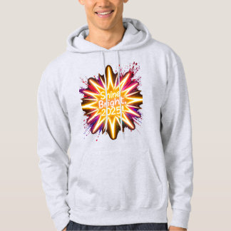 Een grote starburst gloeit in neonlicht hoodie