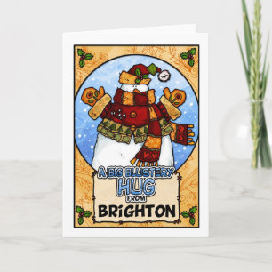 Een grote Stormachtige Omhelzing van Brighton Feestdagen Kaart