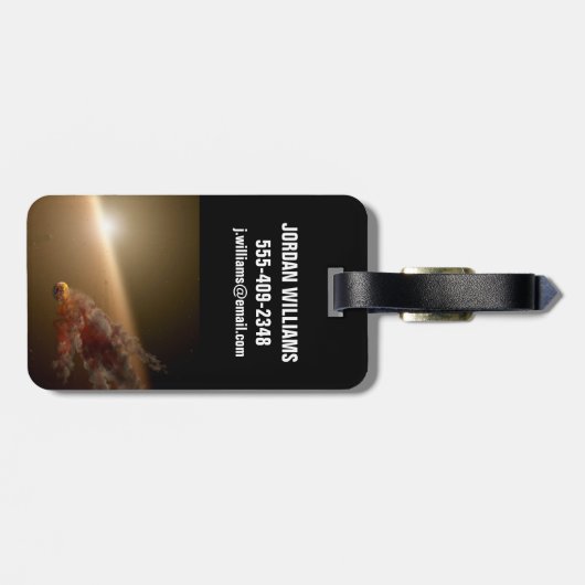 Een grote uitbarsting rond ster NGC 2547-ID8. Bagagelabel (Achterkant horizontaal)