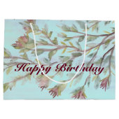 Een grote Waterverf Floral Gift Bag Large Cadeautasje (Achterkant)