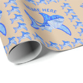 Een grote witte haai kleurrijk Zee Cadeaupapier (Rol Hoek)