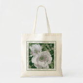 Een grote witte pioen op canvas canvas tas. tote bag (Voorkant)