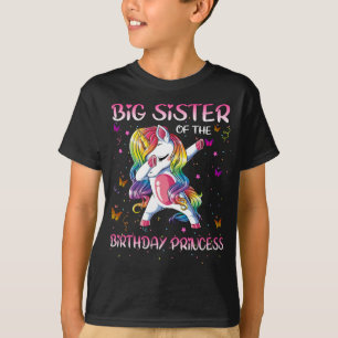 een grote zus van de verjaardag prinses unicorn da t-shirt