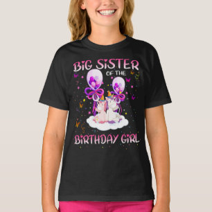 Een grote zus van het verjaardagsmeisje t-shirt