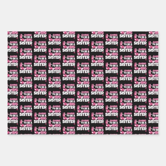 Een grote zuster - een roze keiharde harten inpakpapier vel (Voorkant 2)
