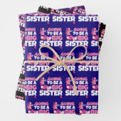 Een grote zuster - een roze keiharde harten inpakpapier vel (In situ)