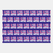 Een grote zuster - een roze keiharde harten inpakpapier vel (Voorkant)