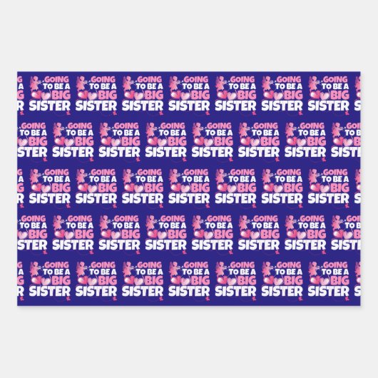 Een grote zuster - een roze keiharde harten inpakpapier vel (Voorkant)