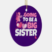 Een grote zuster - een roze keiharde harten keramisch ornament (Rechts)