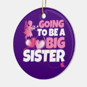 Een grote zuster - een roze keiharde harten keramisch ornament (Links)