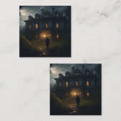 Een gruwelijk herenhuis vierkante visitekaartje (Voorkant / Achterkant)