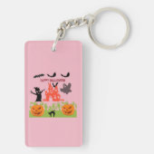 Een gruwelijk tafereel van groene handen die uit d sleutelhanger (achterkant)