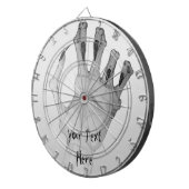 Een gruwelijke, vernauwde monsterhand dartbord (Voorkant Rechts)