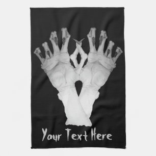 Een gruwelijke, vernauwde monsterhand theedoek