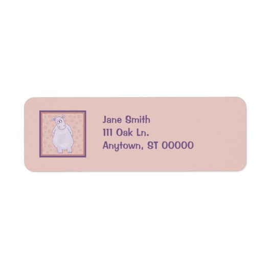 Een gulle Hippo-Adresetiketten Etiket (Voorkant)
