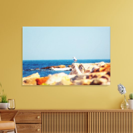Een Gull's Post Canvas Afdruk (Insitu (Woonkamer))