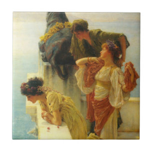 Een gunstige uitkijk by Sir Lawrence Alma-Tadema Tegeltje