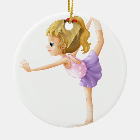 Een gymnast keramisch ornament (Voorkant)