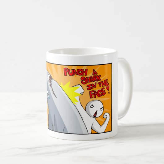 Een haai in het gezicht slaan koffiemok (Voorkant rechts)