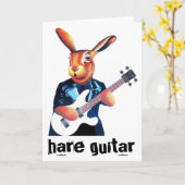 Een haas die gitaar speelt kaart (Gele Bloem)