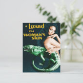 Een hagedis in een horrorfilm van een vrouw briefkaart (Staand voorkant)