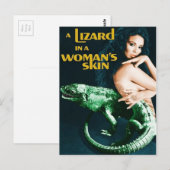 Een hagedis in een horrorfilm van een vrouw briefkaart (Voorkant / Achterkant)