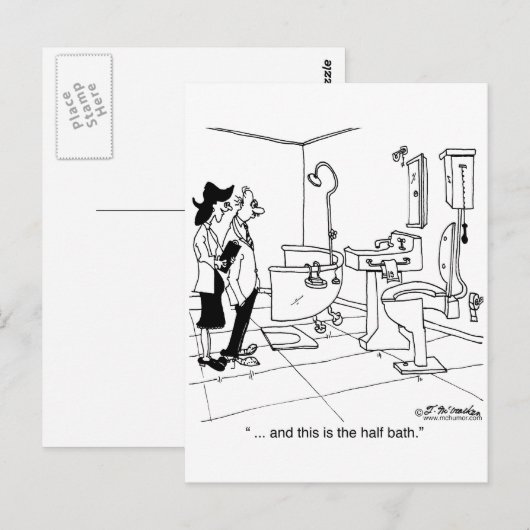 Een half bad briefkaart (Voorkant / Achterkant)