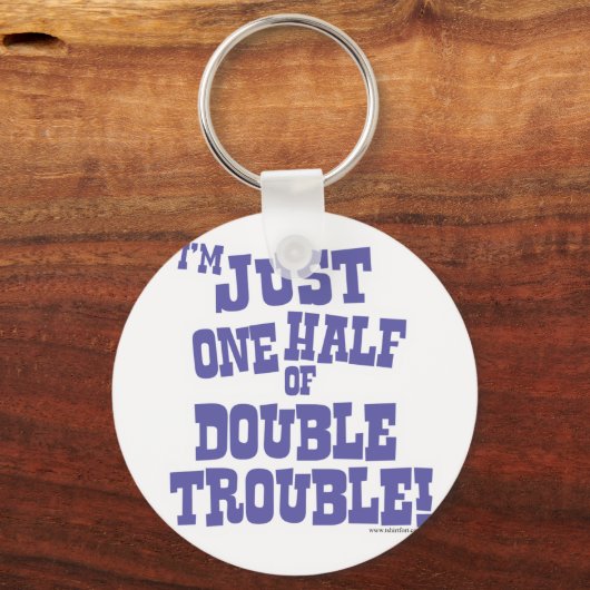 Een half keer dubbele problemen sleutelhanger (Voorkant)