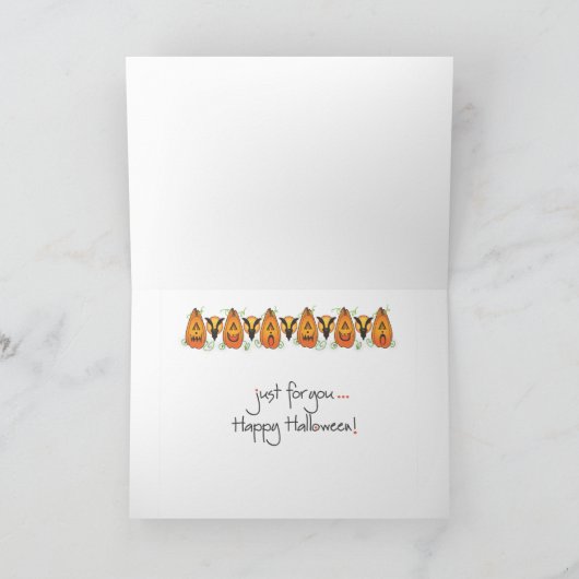 Een Halloween Boo Jack O' Lantern line-up Kaart (Binnen)