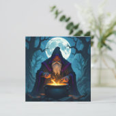 Een Halloween feest is aan het brouwen | Warlock Kaart (Staand voorkant)