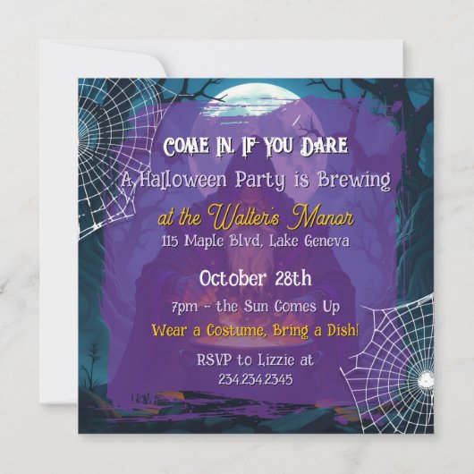 Een Halloween feest is aan het brouwen | Warlock Kaart (Achterkant)