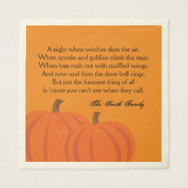 Een Halloween gedicht Servetten