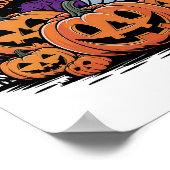Een Halloween-geest, pompoenillustratie Poster (Hoek)