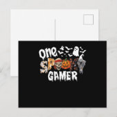 Een Halloween griezelige gamer luipaard groovy Feestdagenkaart (Voorkant / Achterkant)