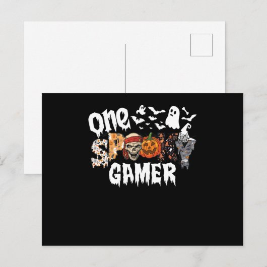 Een Halloween griezelige gamer luipaard groovy Feestdagenkaart (Voorkant / Achterkant)