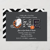 Een Halloween Herfst 1e verjaardagsfeestje Uitnodi Kaart (Voorkant / Achterkant)