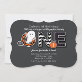 Een Halloween Herfst 1e verjaardagsfeestje Uitnodi Kaart (Voorkant)