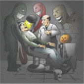 Een Halloween nacht bij de tandarts Sticker (Voorkant)