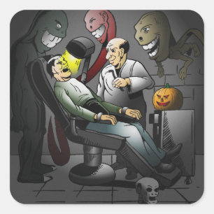 Een Halloween-nacht bij de tandarts Sticker