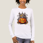 Een Halloween Pompoenhuis Tri-Blend Shirt (Voorkant volledig)