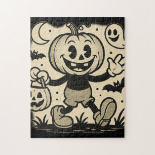 Een Halloween-puzzel met een retro stripboekgevoel Legpuzzel