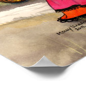 Een Halloween Stroll Fantasy Witch Black Cats Post Poster (Hoek)