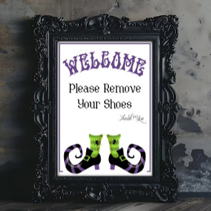 Een Halloween Teken om Schoenen uit te doen Poster