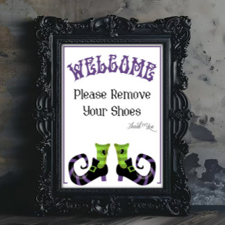 Een Halloween Teken om Schoenen uit te doen Poster