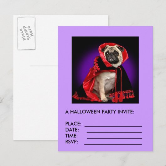 EEN HALLOWEEN UITNODIGING (Voorkant / Achterkant)