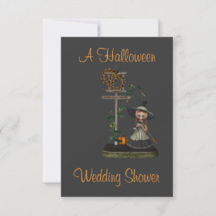 "Een Halloween Wedding Shower" — heks/Street Sign. Kaart