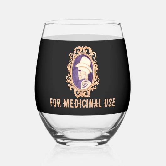 Een Halloweenportret: Stemloos wijnglas Wijnglas Zonder Voet (Voorkant)